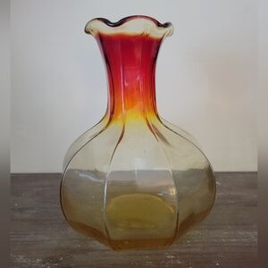 Vintage Amberina Tiara 8" Glass Vase